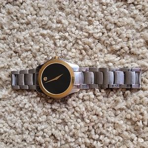 Movado Masino Black Dail Stanless Steal Two tone Swiss Watch